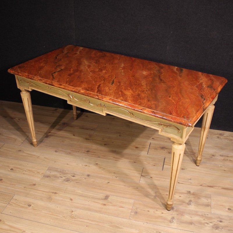 20th Century Louis XVI Style Lacquered And Painted Table-photo-3