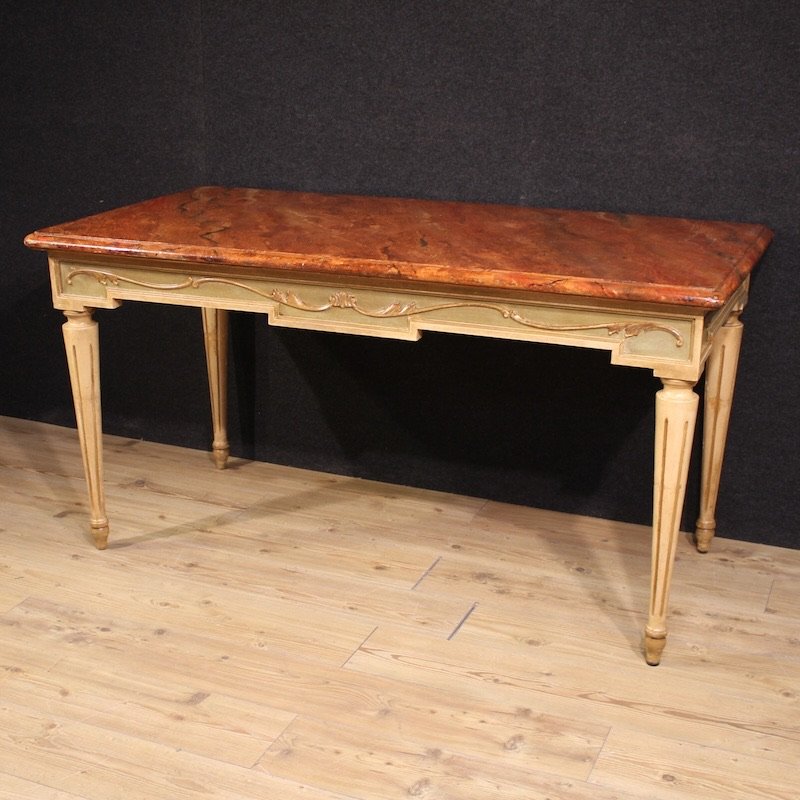 20th Century Louis XVI Style Lacquered And Painted Table-photo-4