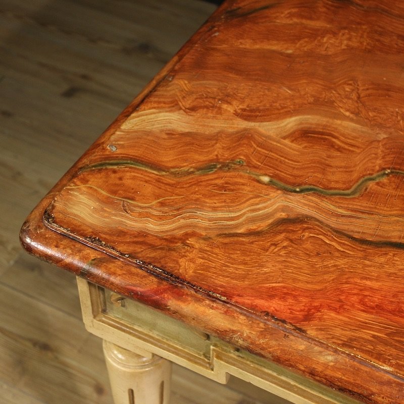20th Century Louis XVI Style Lacquered And Painted Table-photo-7