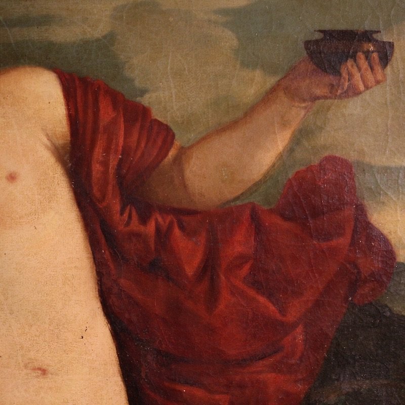 Tableau italien ancien L'Amour sacré du 19ème siècle-photo-7