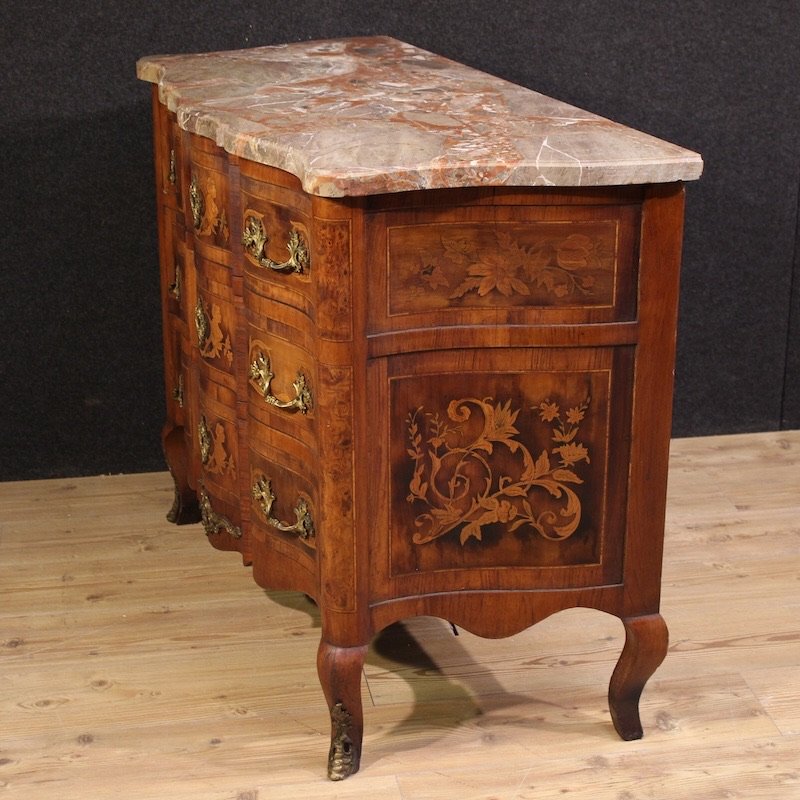 French Inlaid Commode In Louis XV Style From 20th Century-photo-5