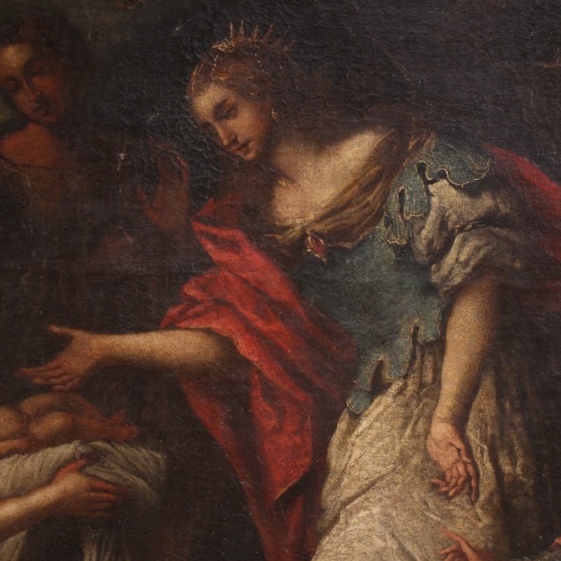 Great 17th-century Italian Painting, Moses Saved From The Waters-photo-1