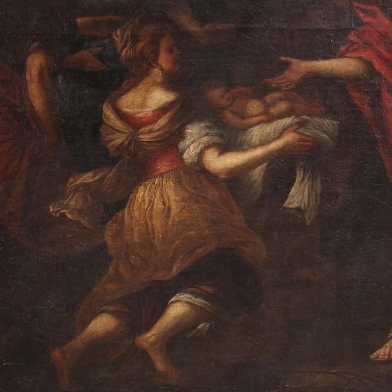 Great 17th-century Italian Painting, Moses Saved From The Waters-photo-4