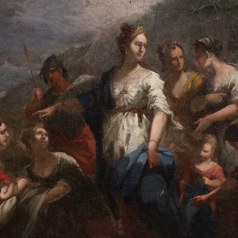 Antique Venetian Painting From The 18th Century, Moses Saved From The Waters-photo-4