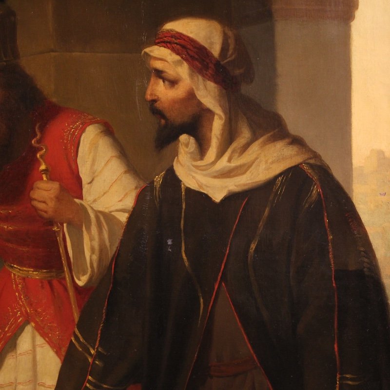 Great Painting Signed By Carlo De Notaris, The Prophet Daniel Reveals The Deceit Of The Priests-photo-7