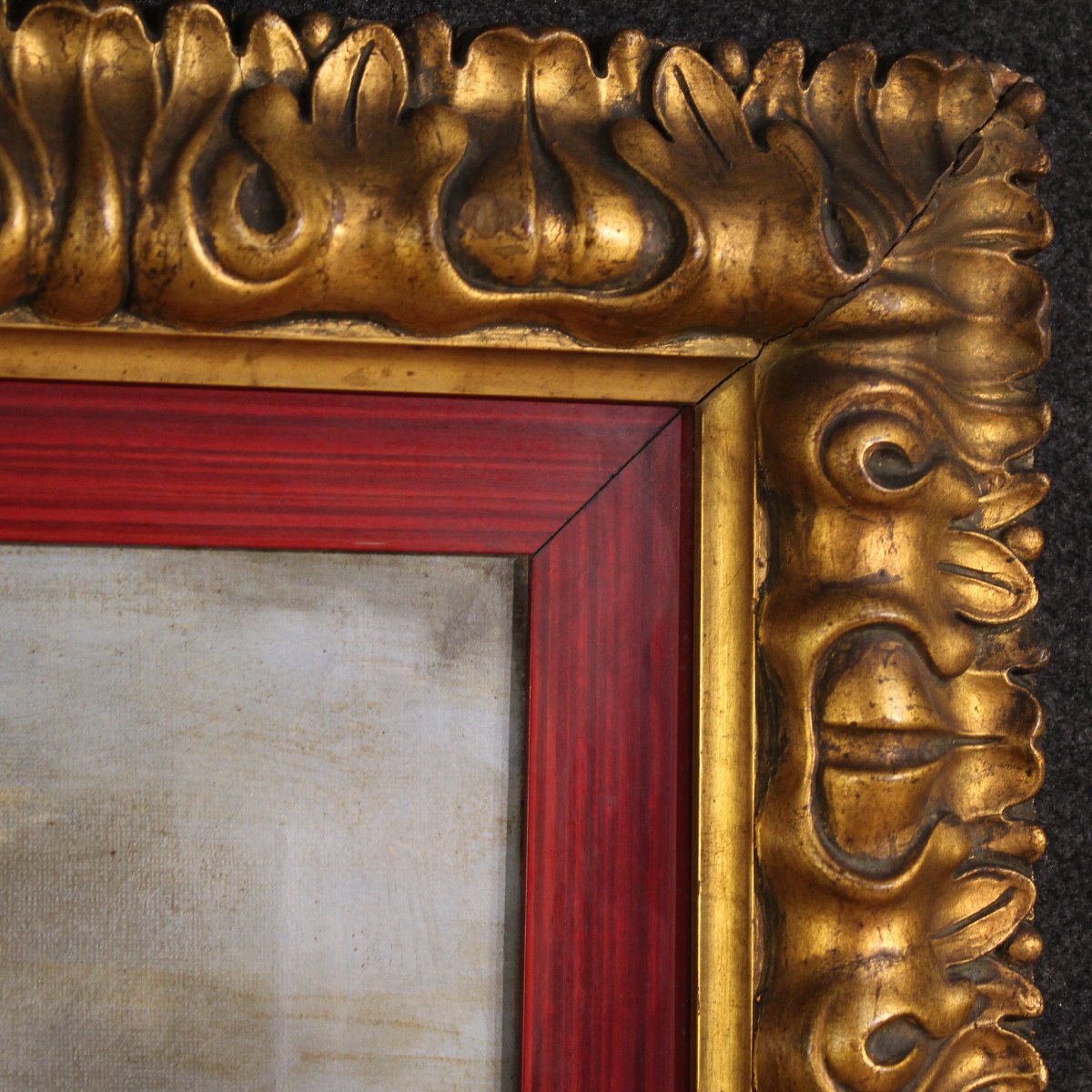 Peinture italienne, paysage, signée et datée de 1846-photo-4
