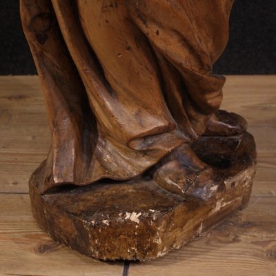 Great 17th-century Wooden Sculpture, Saint Catherine Of Alexandria-photo-4