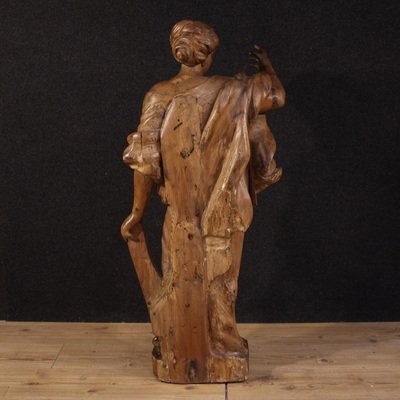 Great 17th-century Wooden Sculpture, Saint Catherine Of Alexandria-photo-1