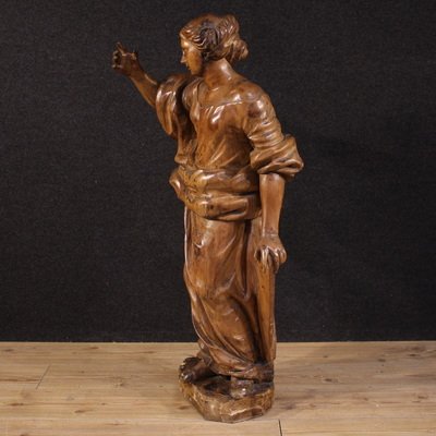 Great 17th-century Wooden Sculpture, Saint Catherine Of Alexandria-photo-2