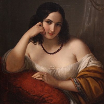 Portrait d'une dame signé N. Schiavoni et daté de 1842-photo-3