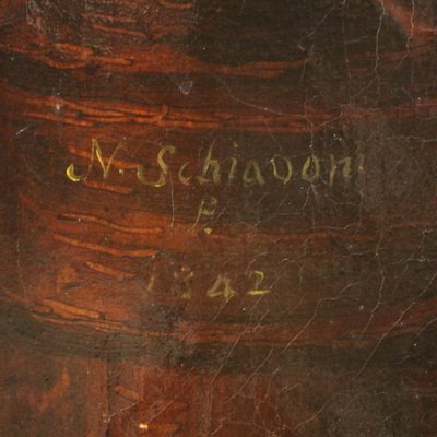 Portrait d'une dame signé N. Schiavoni et daté de 1842-photo-4