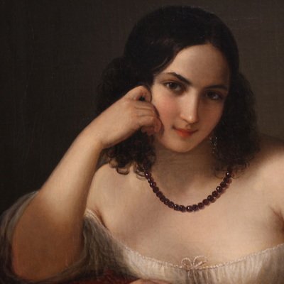 Portrait d'une dame signé N. Schiavoni et daté de 1842-photo-1