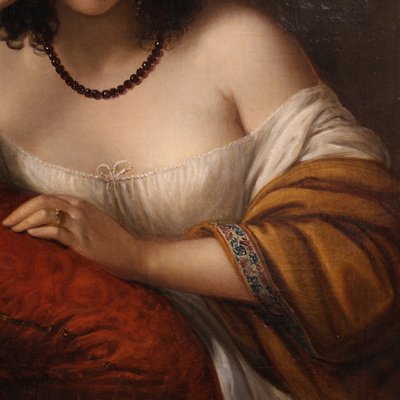 Portrait d'une dame signé N. Schiavoni et daté de 1842-photo-4