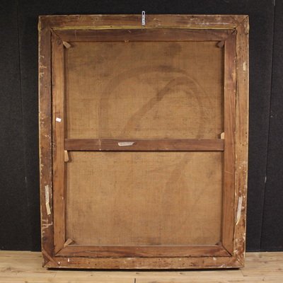 Grand tableau signé FB et daté de 1853, les amoureux-photo-4