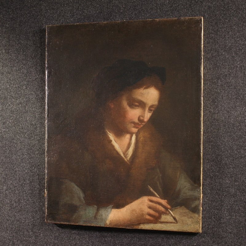 Peinture ancienne, portrait italien du 17ème siècle-photo-2