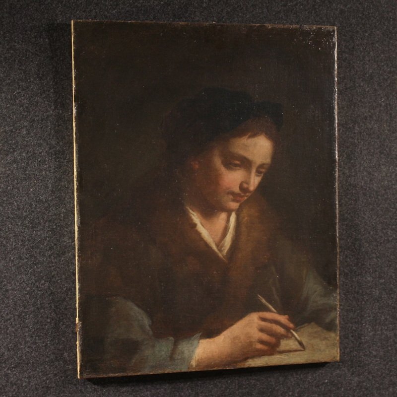 Peinture ancienne, portrait italien du 17ème siècle-photo-3