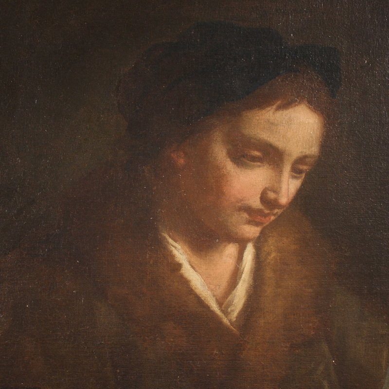 Peinture ancienne, portrait italien du 17ème siècle-photo-4