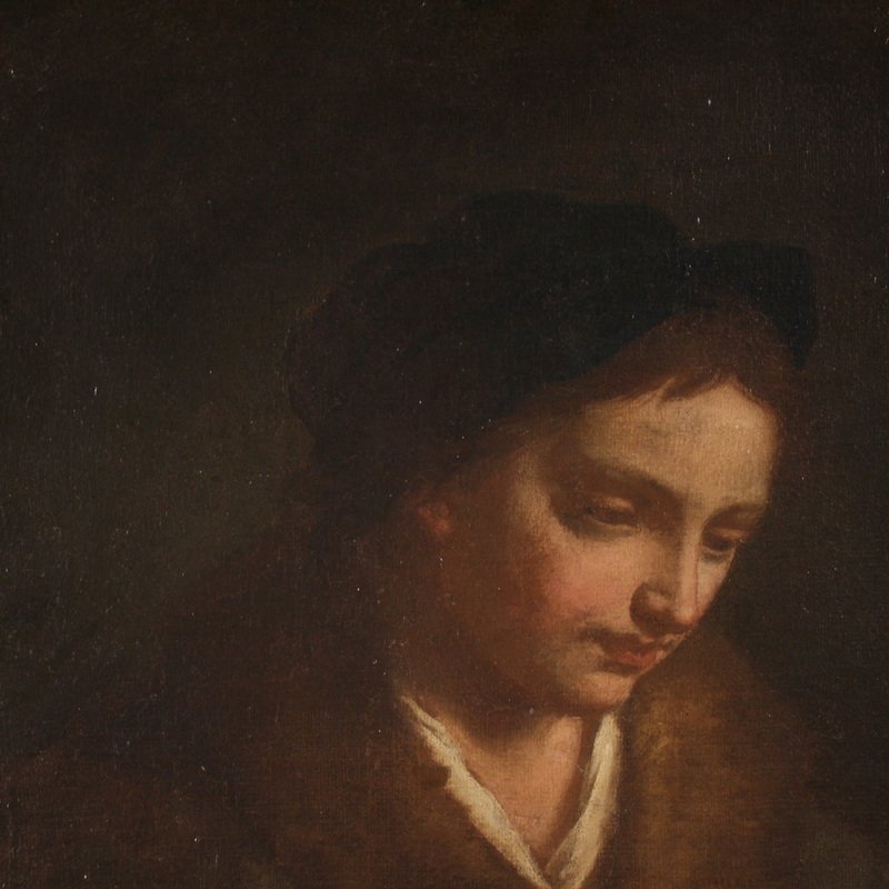 Peinture ancienne, portrait italien du 17ème siècle-photo-1