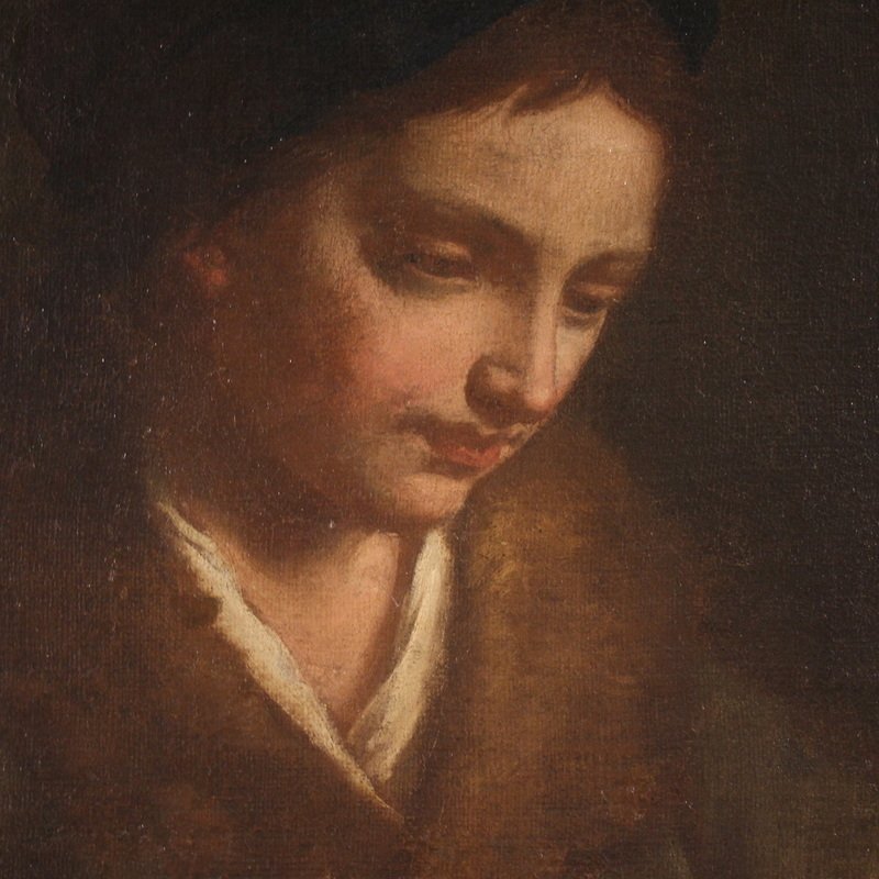 Peinture ancienne, portrait italien du 17ème siècle-photo-2