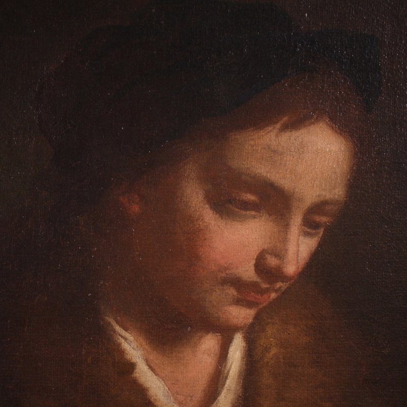 Peinture ancienne, portrait italien du 17ème siècle-photo-5
