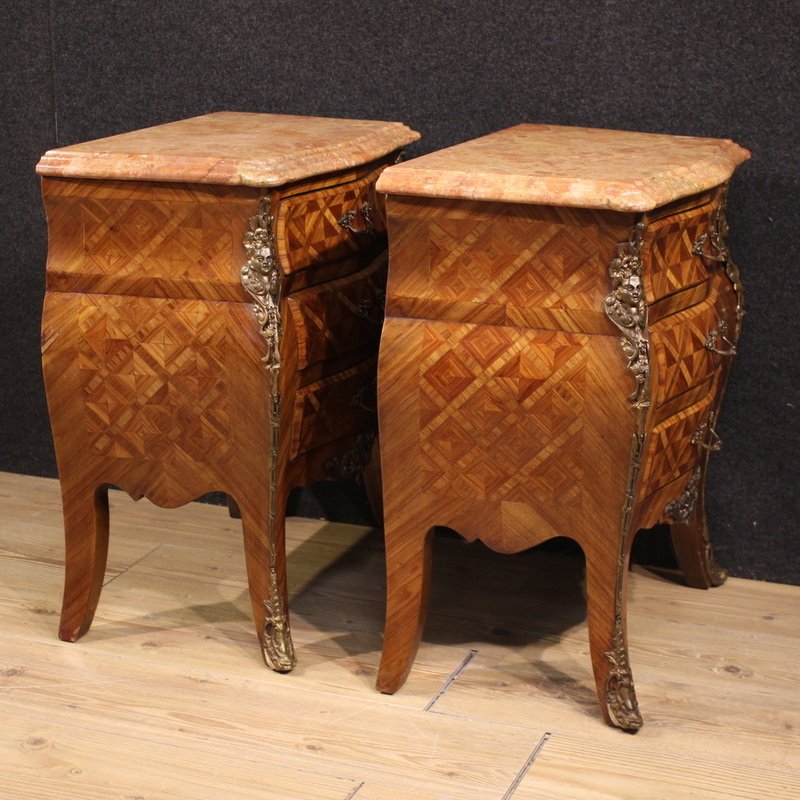 Paire de tables de chevet de style Louis XV, France, 20ème siècle-photo-1