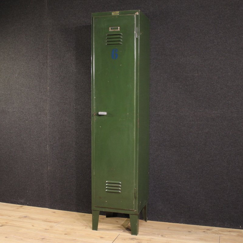 Meuble italien des années 60/70 en métal laqué vert-photo-3