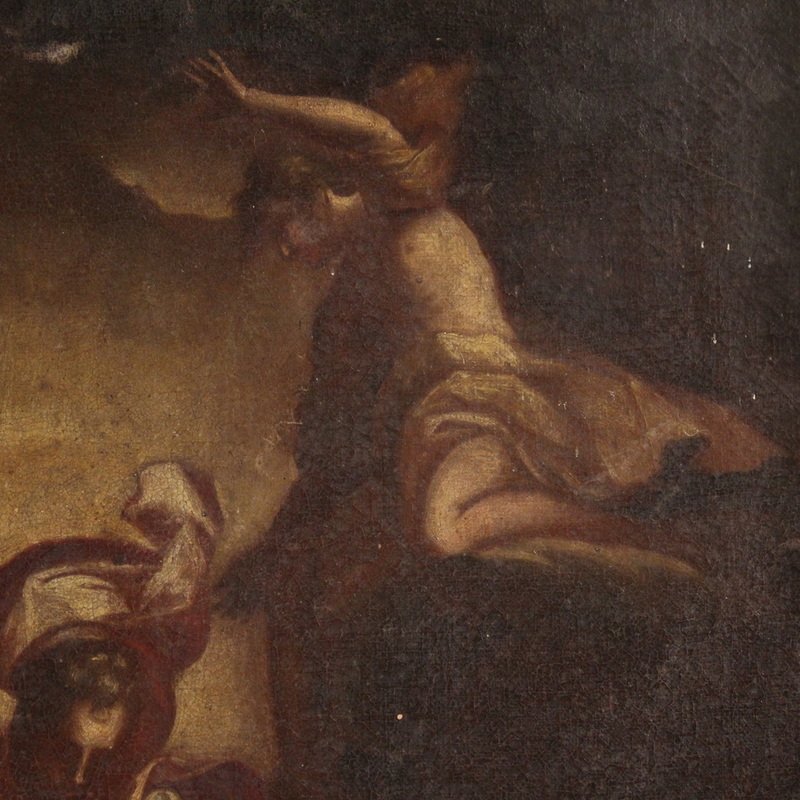 Ancienne peinture italienne du 17ème siècle, L'Adoration des bergers-photo-5