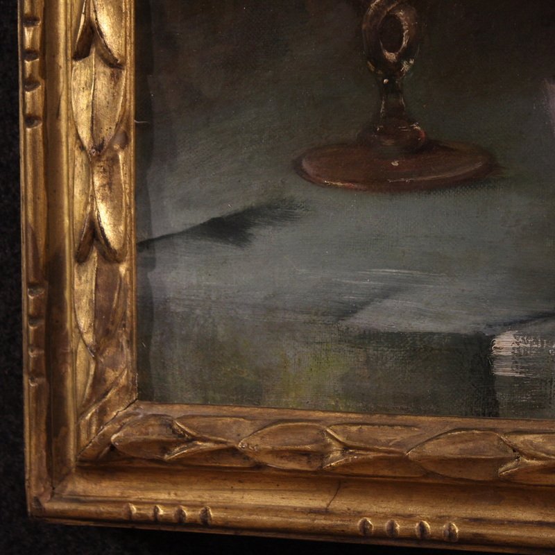Antique German Painting, Still Life With Seashells-photo-4