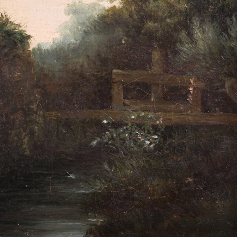 Peinture italienne du XIXe siècle, paysage rural-photo-7