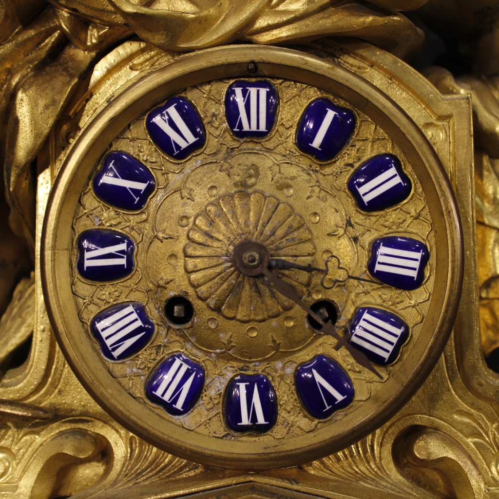French Clock In Golden Antimony-photo-4