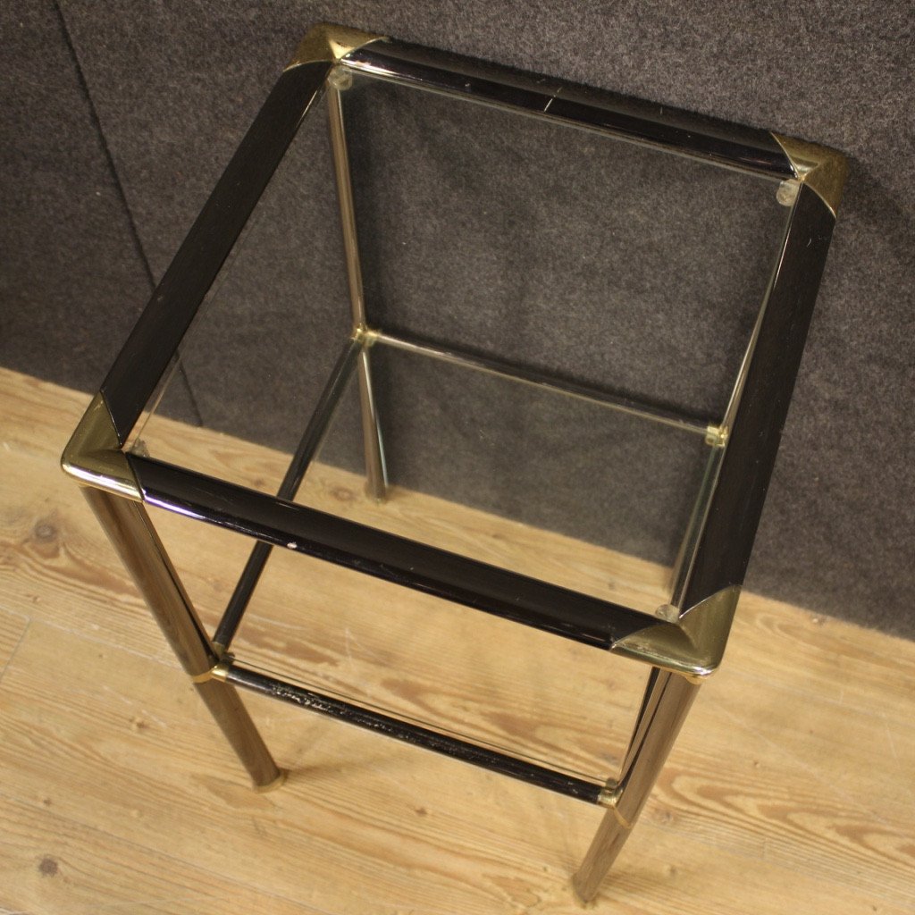Italian Design Side Table In Metal And Glass-photo-4