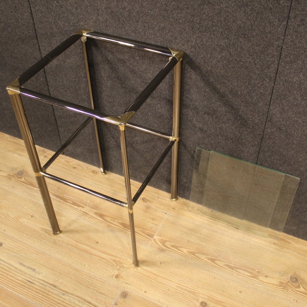 Italian Design Side Table In Metal And Glass-photo-7