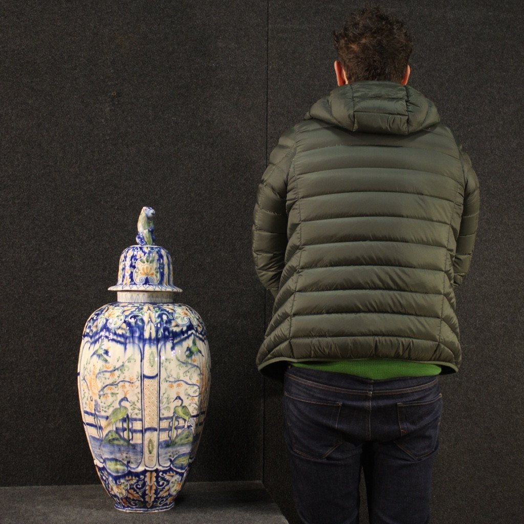 Italian Painted Ceramic Vase-photo-4