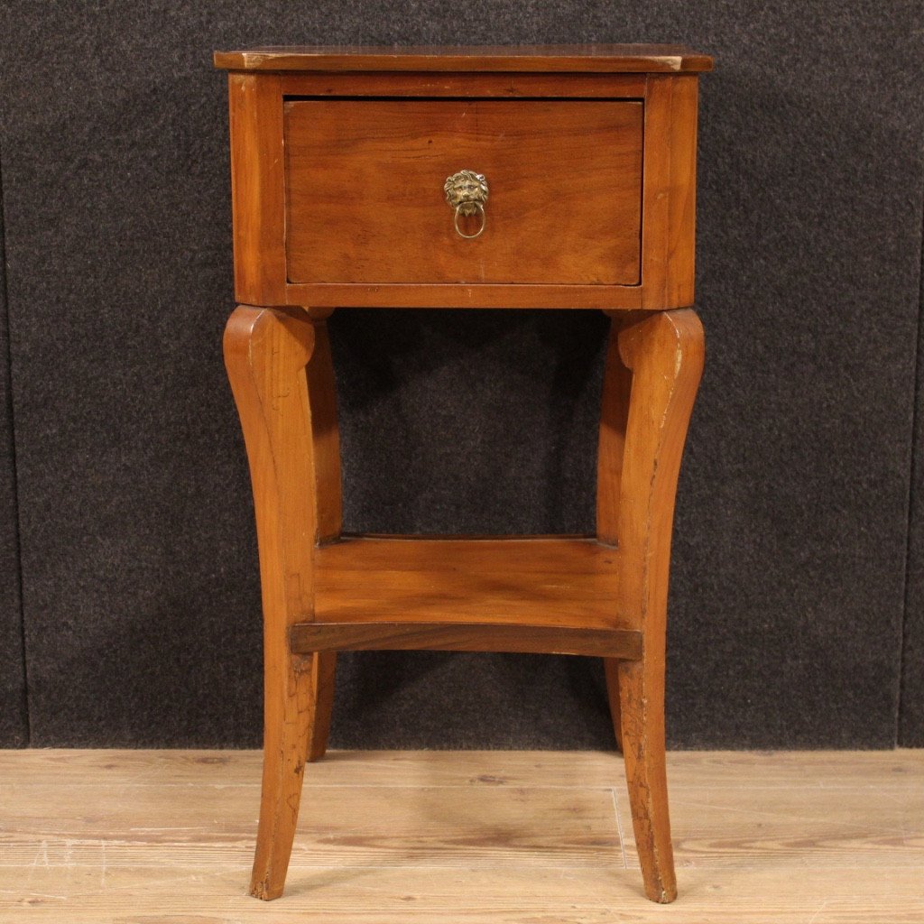 Italian Side Table In Cherry, Walnut And Fruitwood-photo-3