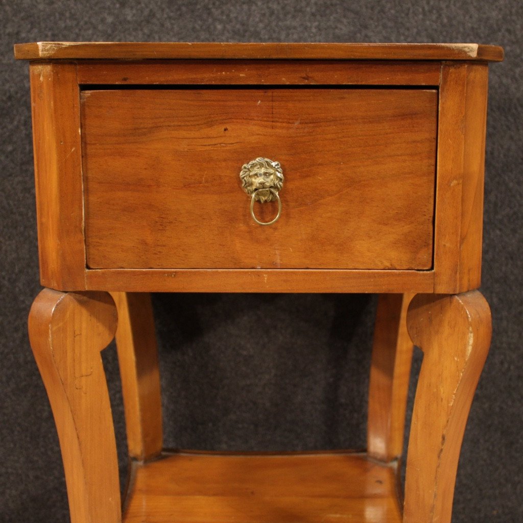 Italian Side Table In Cherry, Walnut And Fruitwood-photo-4