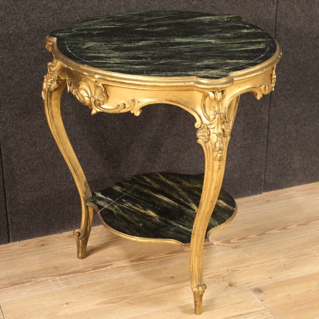 Gilded And Lacquered Faux Marble Living Room Coffee Table-photo-7