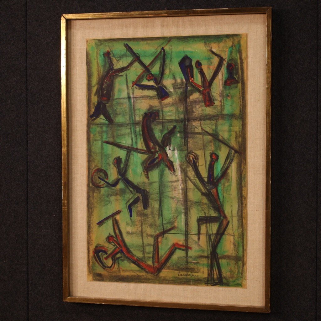 Signed Abstract Painting From The 20th Century-photo-6
