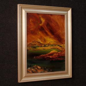 Italian Landscape Painting In Impressionist Style From 20th Century