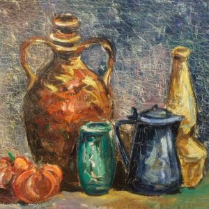 Italian Still Life Painting In Impressionist Style 