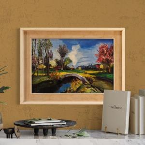 French Landscape Painting In Impressionist Style From 20th Century