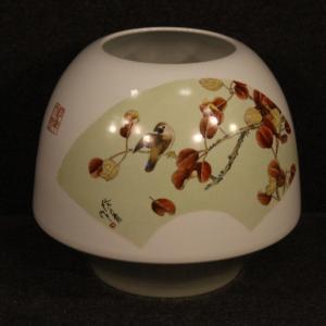 Chinese Painted Ceramic Vase With Floral Decorations