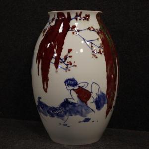 Vase Chinois En Céramique Peinte Et émaillée