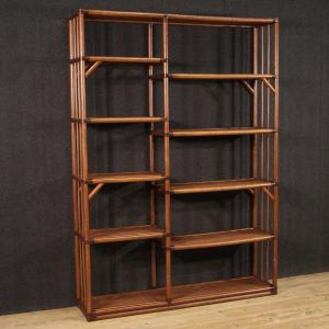 Italian Bookcase In Exotic Wood From The 70s