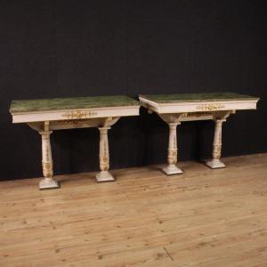 Pair Of 19th Century Empire Style Consoles