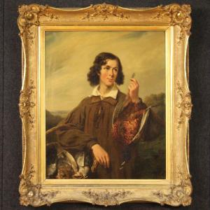 Portrait d'Un Jeune Gentilhomme Au Gibier, 19ème Siècle