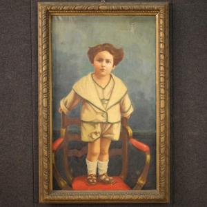 Painting Portrait Of A Child Signed And Dated 1921