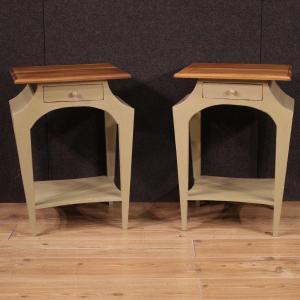 Pair Of Italian Design Bedside Tables From The 80s