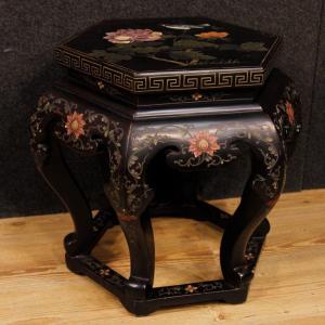 Lacquered And Painted Chinoiserie Side Table