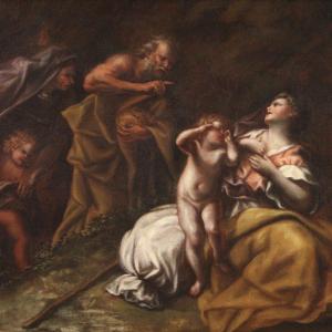 Great 17th Century Painting, Abraham Sending Away Hagar And Ishmael