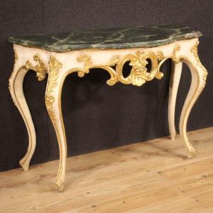 Console In Lacquered And Gilded Wood